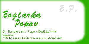 boglarka popov business card